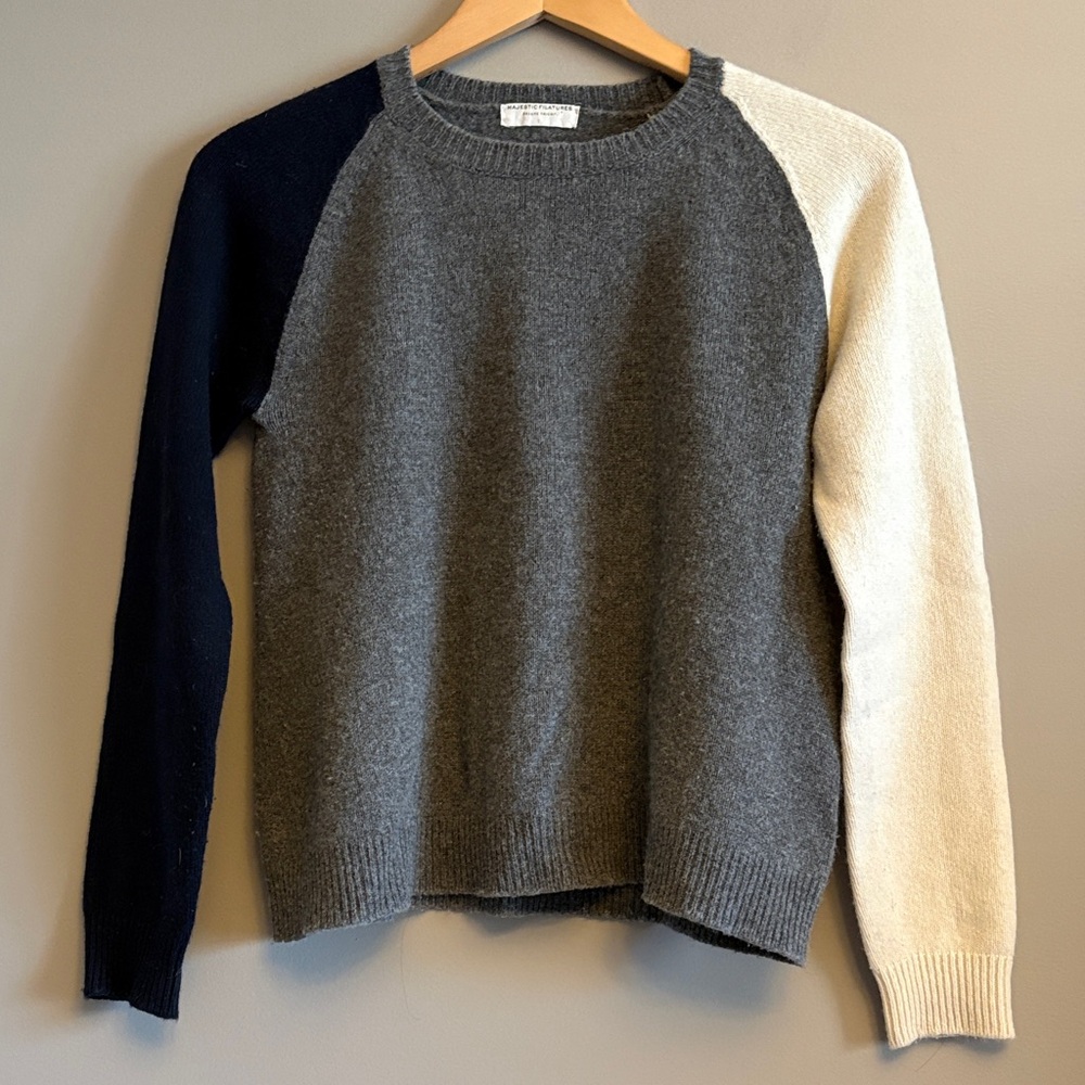 MAJESTIC FILATURES | Cashmere Wool Sweater Color block - sz S